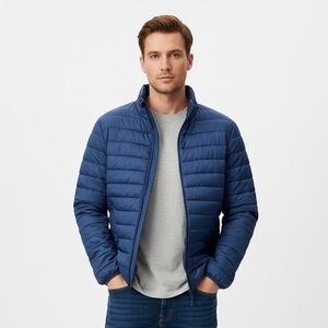 GAP Men's Cobalt Blue ColdControl Windproof Relaxed
Puffer Jacket Medium